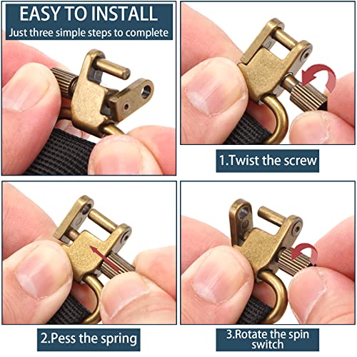 Image of VVAAGG Sling Swivel Mount 1 1.25 1.5 inch Two-Point Sling Attachment Clips