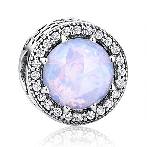 Bolenvi 925 Sterling Silver "Radiant Pink Opal Ball" Charms Beads Pendants For Charm Bracelets & Necklace - Best Gift For Her #TOP24