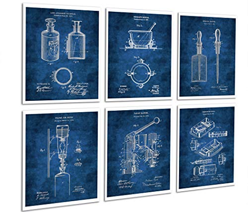 Pharmacy Decor Set of 6 Wall Art