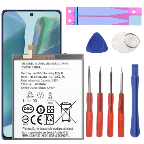 ITMBET for Galaxy Note 20 5G Battery, 5200mAh Upgraded 2026 New 0 Cycle EB-BN980ABY Replacement for Samsung Galaxy Note 20 5G SM-N980 SM-N981U with Professional Replacement Tool Kits