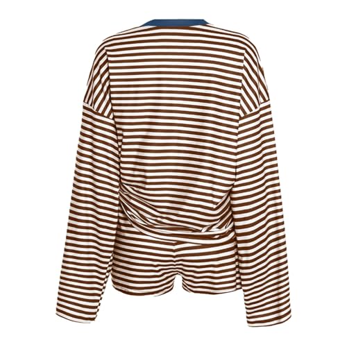 Short rayé ample ultra léger ensemble deux pièces décontracté chic