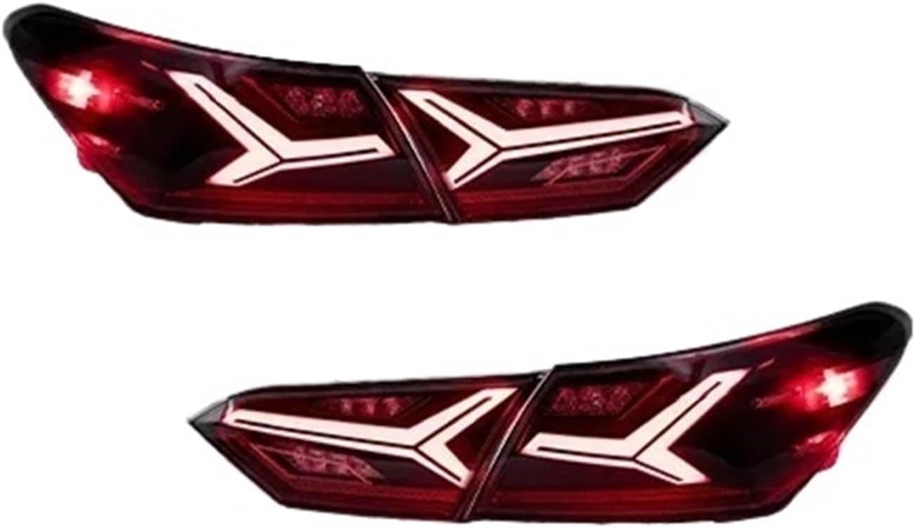 Car Rear Lamps Compatible for Toyota Camry 8th 2018-2023 Taillights Dynamic Brake Turn Signal(Black one set)