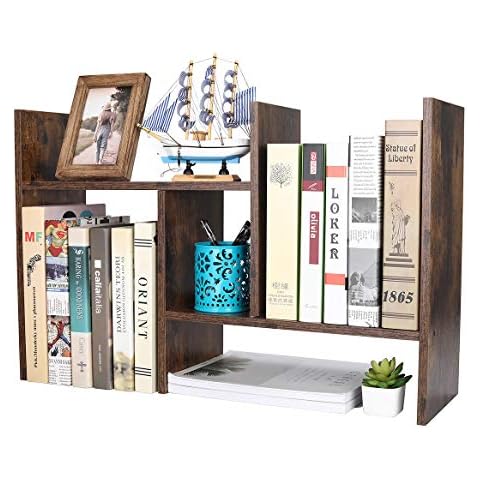 PAG - Estantería de madera para escritorio ajustable marrón Cover