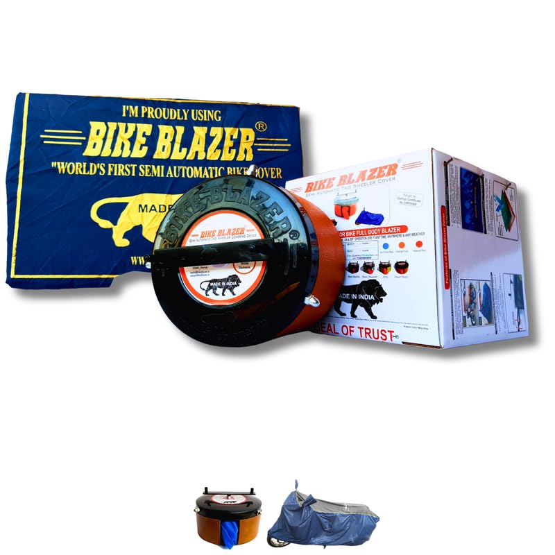 Image of BIKEBLAZER Semi-Automatic Full Body Bike Covers - Heavy Duty Device | Water Resistant | UV Safe | 100% Dust Proof | Anti-Theft & Scratch Proof Covers, Compatible with All Triumph Motorcycles KHN