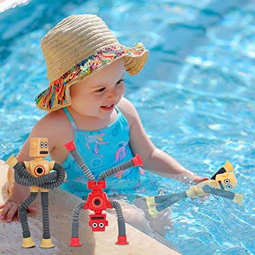 Pop Tubes, Robotics Fidget Tubes Sensory Toys Pack(4Pack), Toddler Sensory Toys Imaginative Play & Stimulating Creative Learning (4Pcs Robotics Pop Tubes) #TOP3