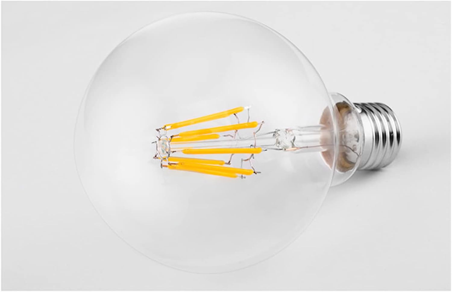 Lxcom Lighting G95 Edison Style LED Globe Light Bulb, 6 Watt (60 Watt Equivalent) 450LM 2700K Warm White, Non-Dimmable, Clear Vintage Filament Globe, E26 Base for Bathroom Bedroom, Pack of 4