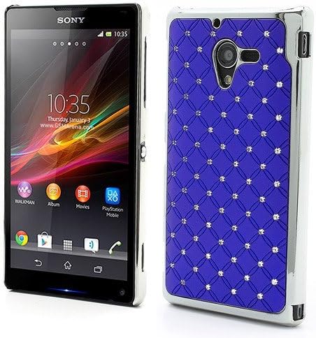 Shiny Starry Sky Rhinestone Electroplated Hard Case for Sony Xperia ZL C6503 C6502 C6506 L35h - Dark Blue