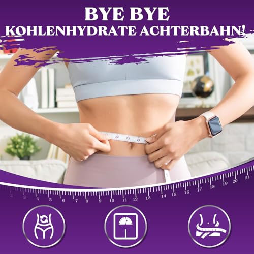 Appetitzügler für Frauen 2577mg, Hochdosiert Glucomannan aus der Konjak Wurzel, Schnell Stark Fettverbrenner, Optimiert mit Chrom, Grüntee Extrakt, Vitamin B12, Natürliche, Keto (90 Tabletten)