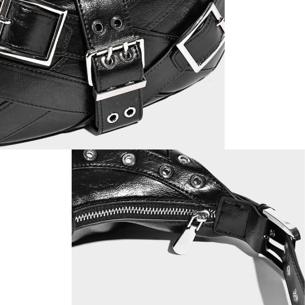 Image of Shoulder Purse for Women, Leather Women's Handbag Y2k Aesthetic Coquette Shoulder Bag Hobo Punk Trendy Ladies Purse