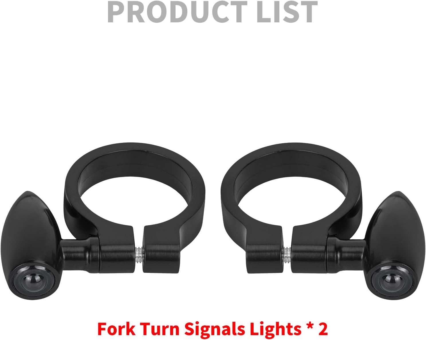Motorcycle Turn Signal Front Fork Blinker Light Fit for All motorcycles with 39-41mm Fork Harley Touring King Fat Boy Dyna Road Glide Softail (Black Housing Smoke Lens)