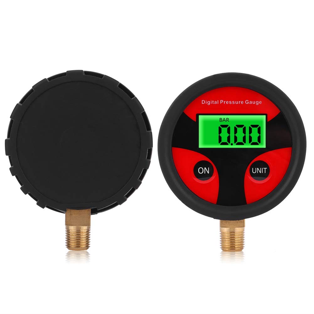 EBTOOLS Digitale manometer, 1/8, digitale bandenmanometer, 0-200 psi, bandenspanningsmeter, met lcd-display, voor auto, vrachtwagen, motorfiets