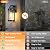 Outdoor Wall Light Fixtures, Waterproof Matte Black Exterior Wall Lantern Sconce Porch Lights, Outside Lighting with Clear Ribbed Glass for House, Garage, Front Door, 2-Pack