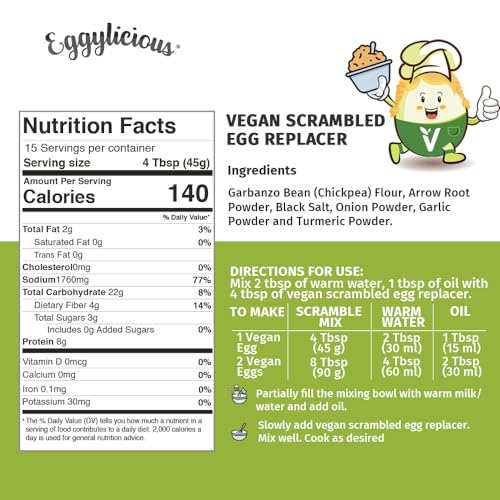 Eggylicious Vegan Scrambled Egg Replacer 1 Lbs 8 Oz (680 Gm) | Plant-Based Egg Substitute thumb #2