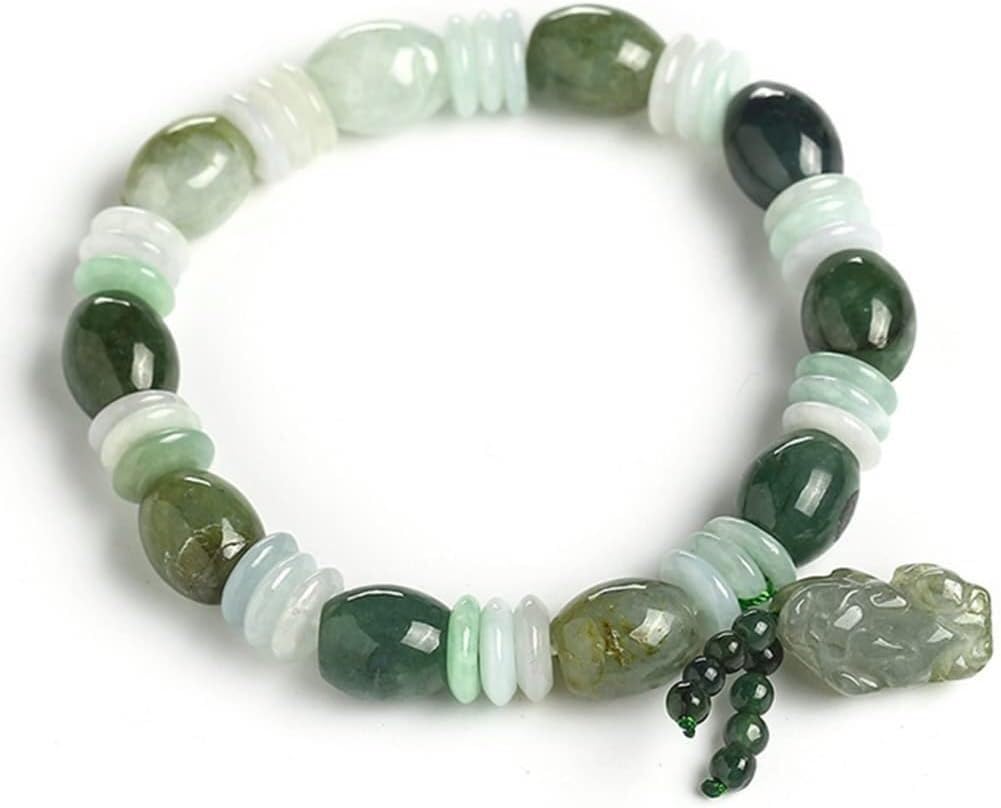 Pulsera de riqueza, pulsera Feng Shui Pixiu, pulsera de jade nefrita natural, pulsera de piedras preciosas, pulsera de jade, buena suerte, amuleto Pixiu Pi Yao, for protegerse de los malos espíritus,