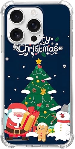 IATMOMF Festive Christmas Case for iPhone 16 Pro,Cute Cartoon Santa Claus, Trend