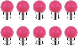 ZFQ - Lote de 10 bombillas LED color B22, 2 W, equivalente a 20 W, CA, 220 V, 240 V, B22 bayoneta, bombillas LED, multicolor, para casa, bar, fiesta, decoración de ambiente, rosa