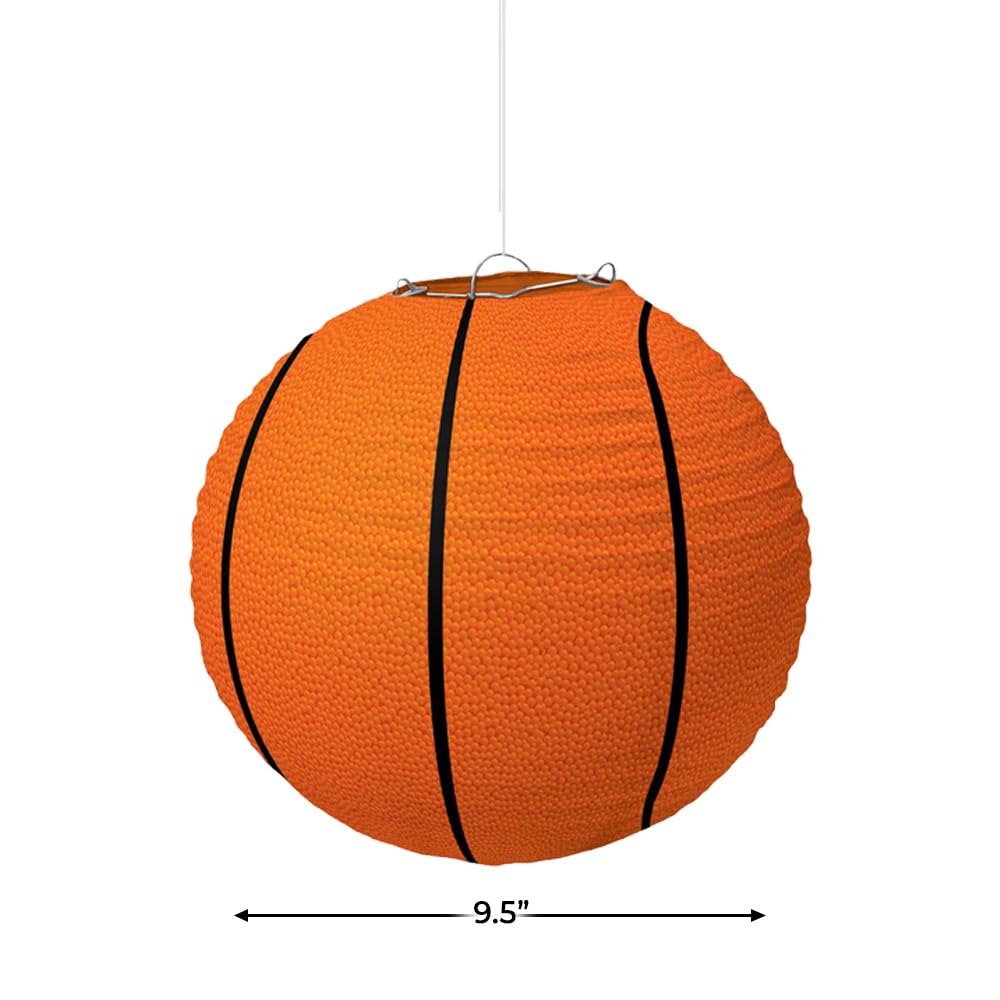 Basketball Hanging Paper Lanterns - 9.5'', 3 Pieces | Party Decor for Team Celebrations