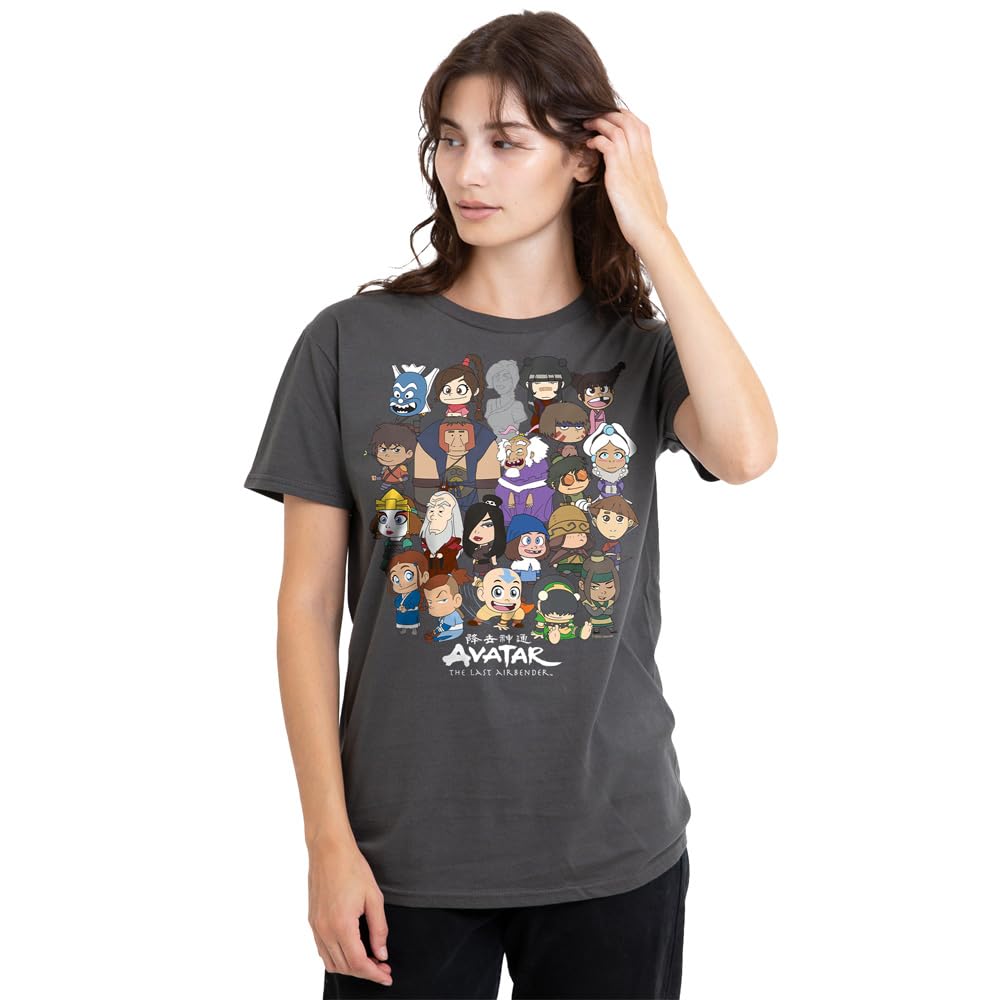Avatar The Last Airbender Chibi Group T-Shirt - Charcoal - XXL