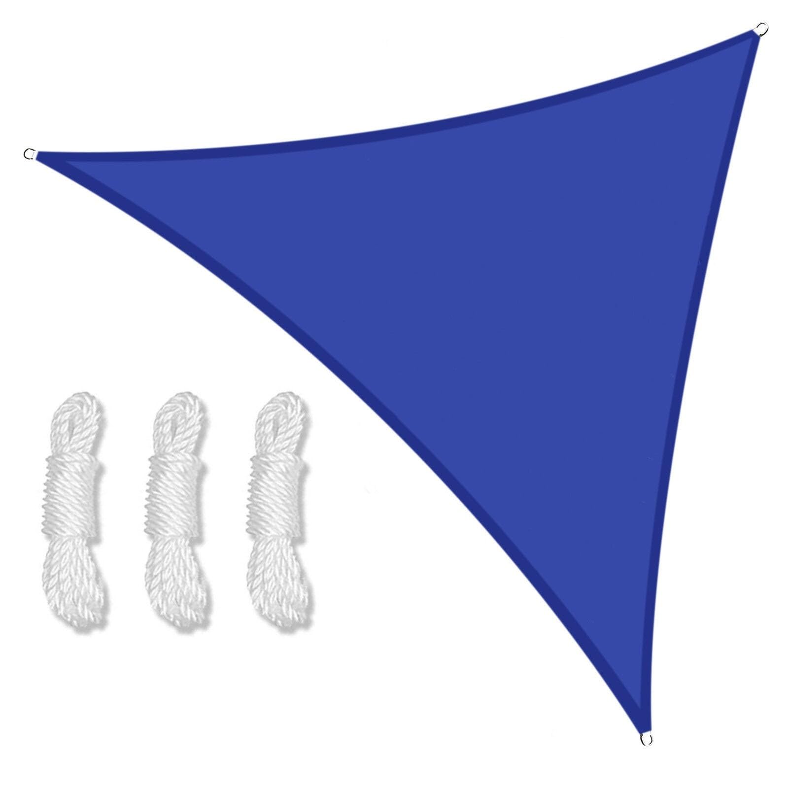 CLoxks 5x5x5/2x2x2M Impermeabile Sun Shelter Triangolo Parasole Protezione Outdoor Baldacchino Giardino Patio Piscina Ombra Vela Tendalino Ombra Panno (Color : Blauw, Size : 500X500X500CM)