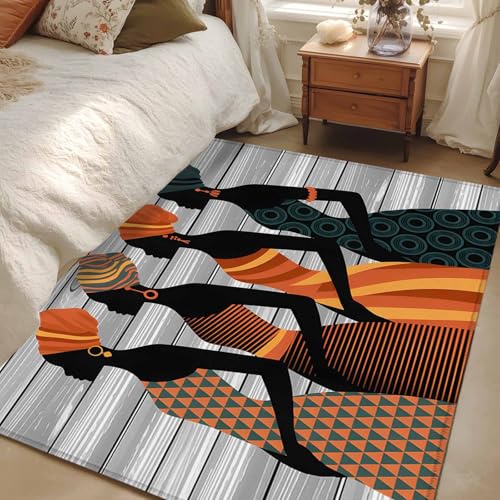 Tapete rectangular 48x72 pulg con diseño tribal étnico miniatura 4