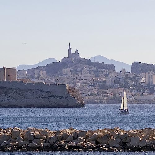 Ceanothe Tableau sur verre Marseille Frioul 30x30 cm - Impression Image Haute Définition Pour Décoration Murale avec Finition Brillante Fabriqué en France