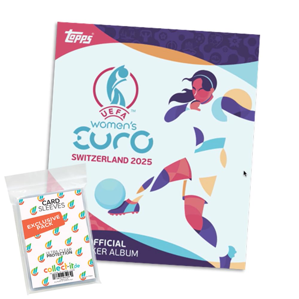 Pack Inicio Álbum De Pegatinas UEFA Women’s Euros 2025 – 40 Páginas + 3 Sobres (18 Pegatinas) – Colección Oficial