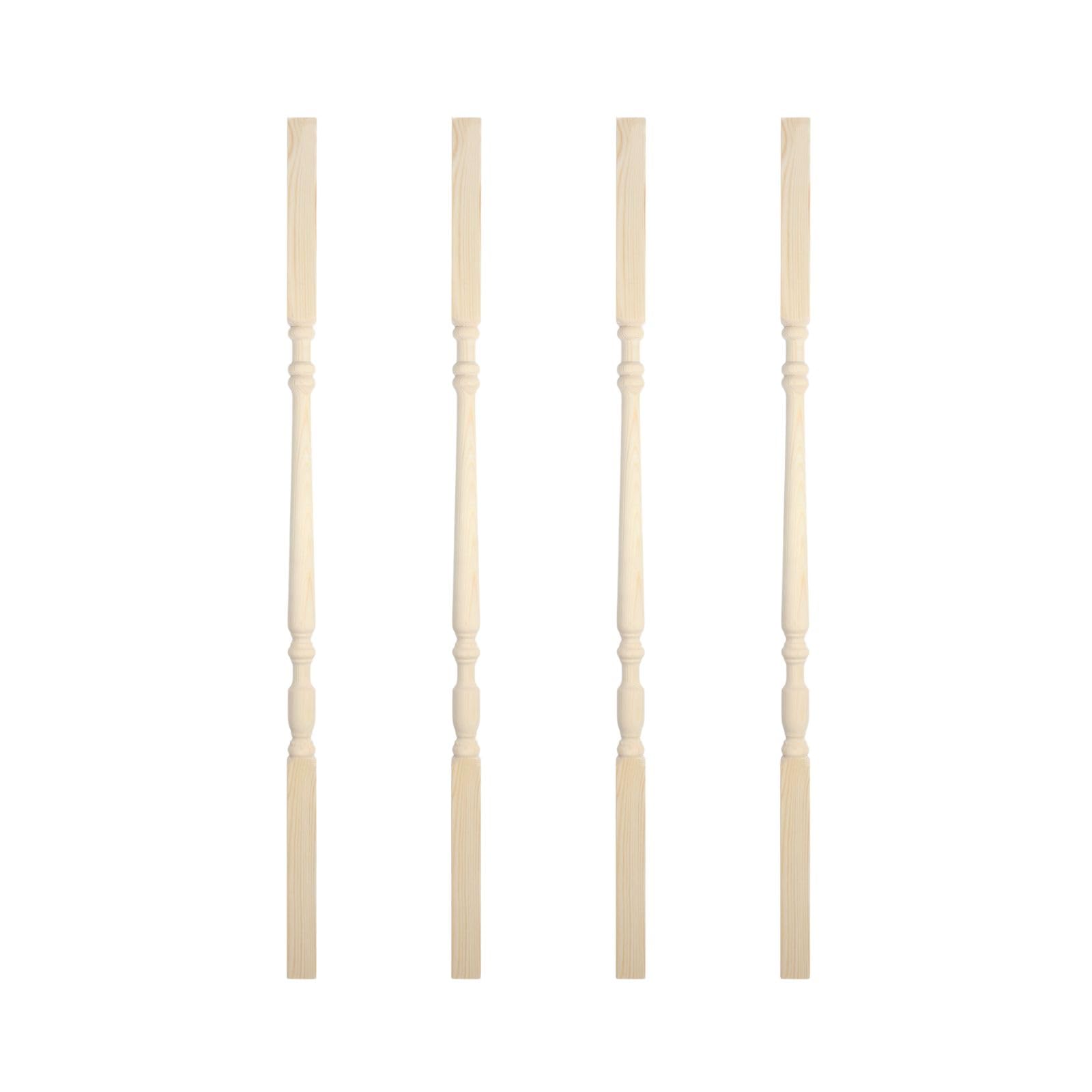 Pine Classic Stair Spindle 900mm x 32mm – Unfinished Timber Spindle for Staircases – Traditional Turned Design – Fits 32mm Groove Handrails and Base Rails