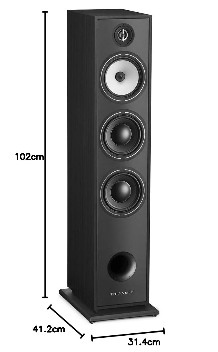 Triangle - Diffusore da pavimento Hi-Fi BOREA BR08 - Potenza Ammissibile 150W - Sensibilità 92 dB/W/m – Woofer 16 cm – Versatile per Musica e Home Cinema - 206 x 1020 x 314 mm - Nero (Coppia)