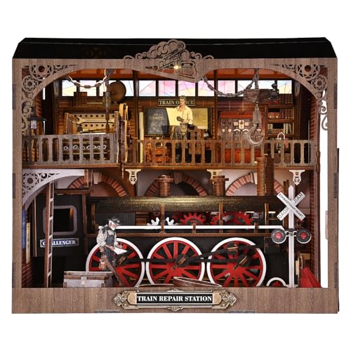 TOYQI Book Nook Kit, Book Nook Kits for Adults, DIY Miniature Dollhouse Kit 3D Wooden Puzzle...