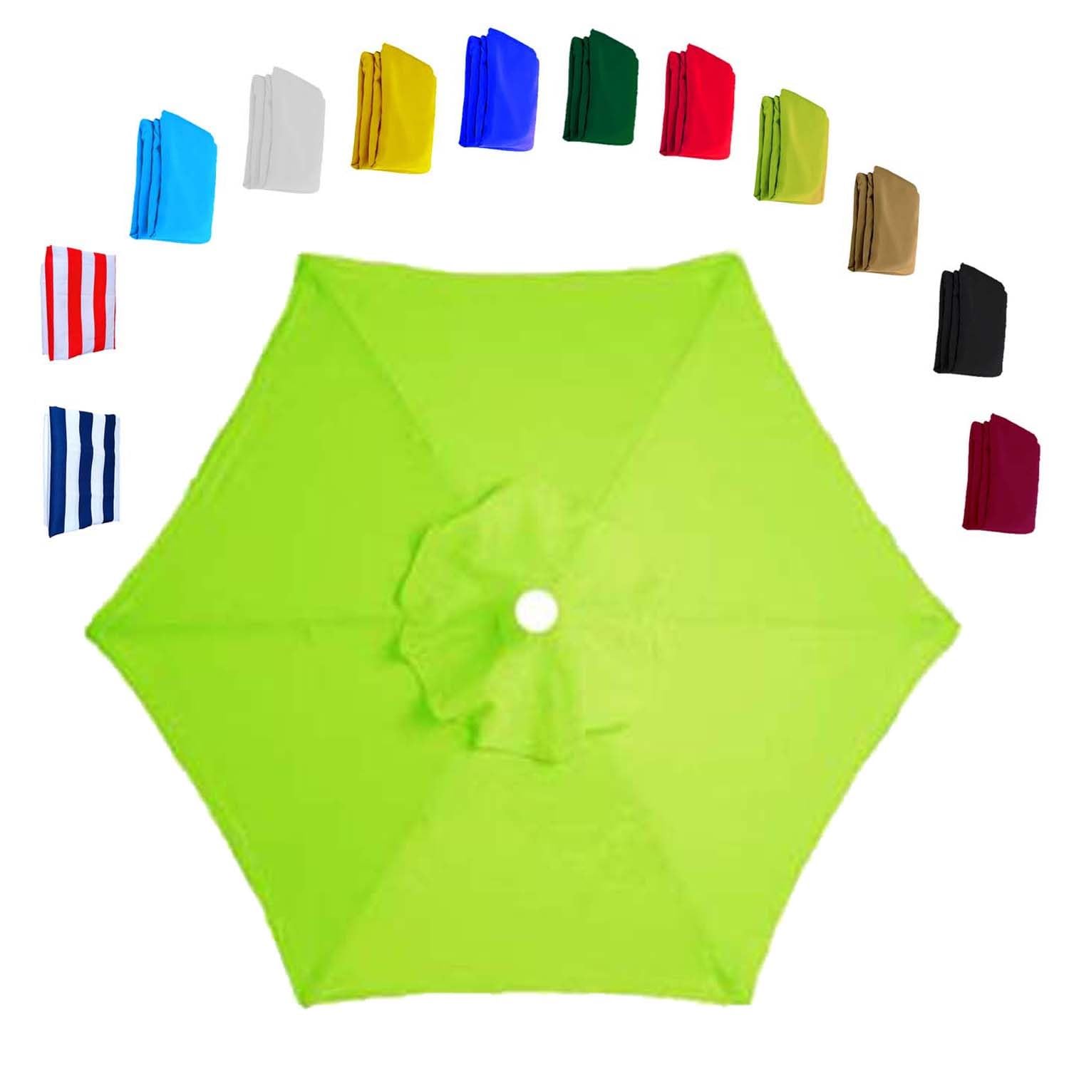 Telo di ricambio per ombrellone da giardino, 3 m, per esterni, cortile, piscina, tessuto resistente al sole, con 6/8 stecche a sbalzo