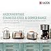 Haden Heritage 4 Slice Wide Slot Stainless Steel Toaster Bundled with 1.7 Liter Stainless Steel Electric Water Kettle, Steel & Copper