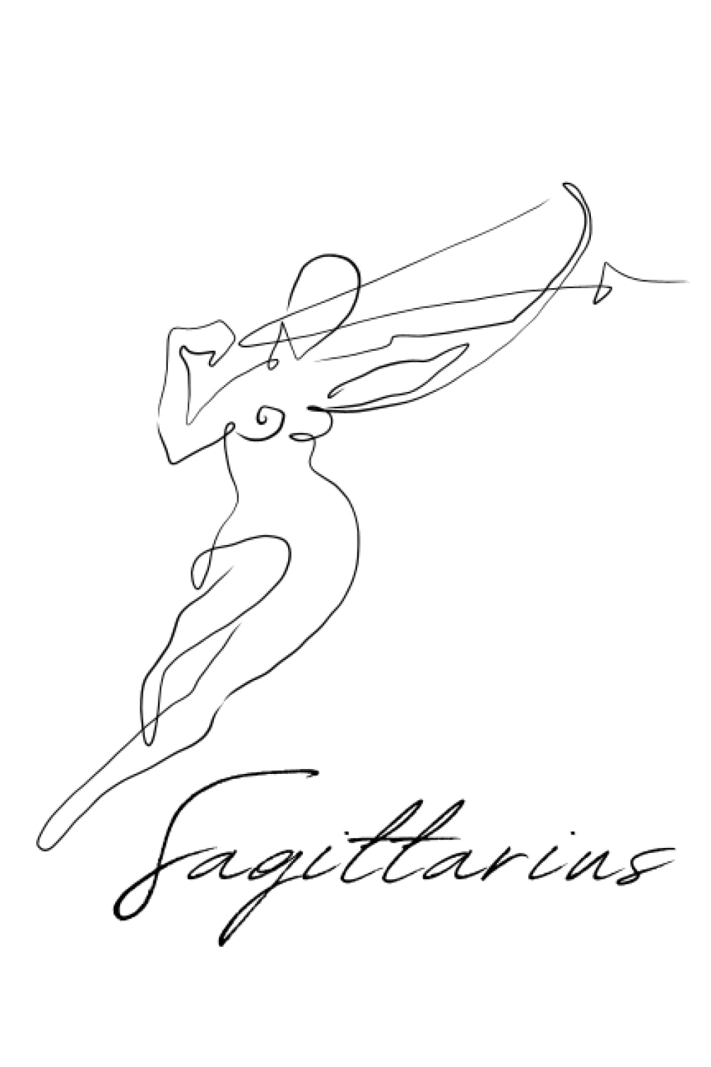 Sagittarius Journal Notebook Diary 120 Lined Pages Gift for Sagittarius: Sagittarius Zodiac Constellation Modern Black and White