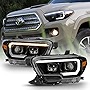 ACANII - For [Factory w/LED DRL Model] 2016-2019 Toyota Tacoma Black Housing LED Sequential Signal Headlights Headlamps