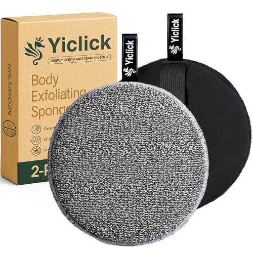 Yiclick Exfoliating Body Scrubber (2 Pack), Body Exfoliator Scrubber, Exfoliating Sponge for Shower...