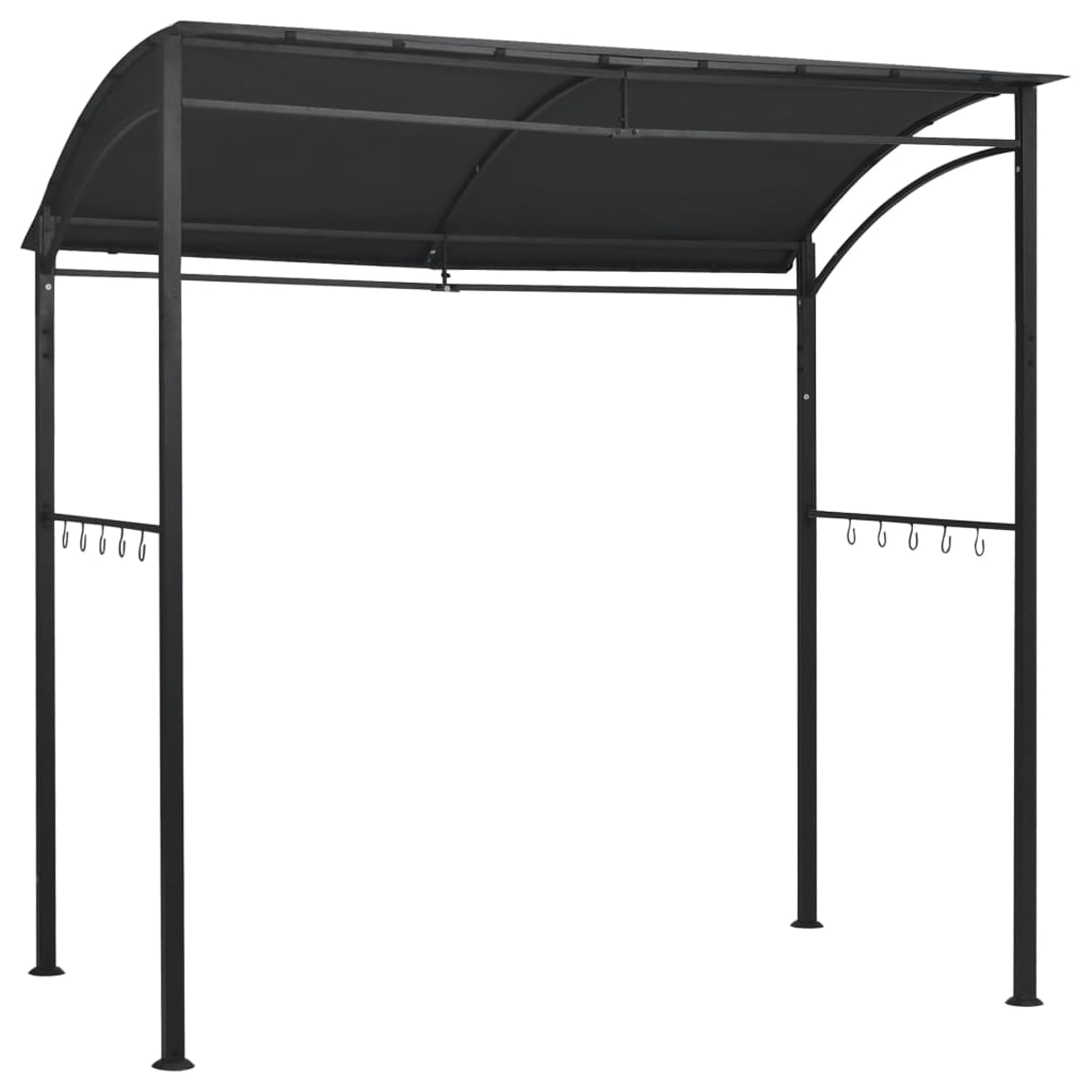 Grillpavillon Anthrazit Stahl Polyester 10 Haken Wetterfest Montage erforderlich