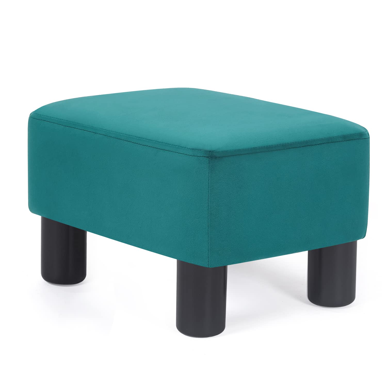AsenseFootrest Ottoman Modern Small Rectangular Fabric Footstools for Living Room Bedroom Office, Blue