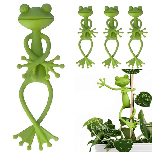 Frosch Pflanzenstütze 4er Set - Pflanzenhalter für Kletterpflanzen, Pflanzenklammern, Pflanzenclips Frosch, für Topf, Beet & Balkon | Stützklammer Für Ranken, Sukkulenten & Blumen Frosch Pflanzenstütze 4er Set - Pflanzenhalter für Kletterpflanzen, Pflanzenklammern, Pflanzenclips Frosch, für Topf, Beet & Balkon | Stützklammer Für Ranken, Sukkulenten & Blumen