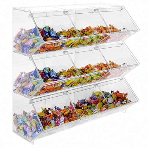 Avà srl Boîte à Bonbons en plexiglass Transparent avec Couvercle et 9 Compartiments horizontaux
