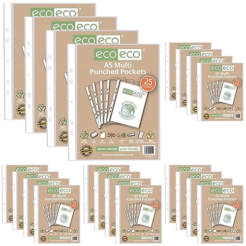 Pochettes perforées A5 eco-eco pour organiser les petits classeurs de bureau