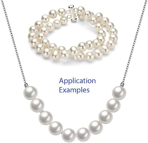 Miniatura 5 de Adabele 1 hebra de perlas de concha natural de grado AAA de 0.394 pulgadas, nácar de agua dulce, cuentas redondas sueltas de 15 pulgadas (blanco