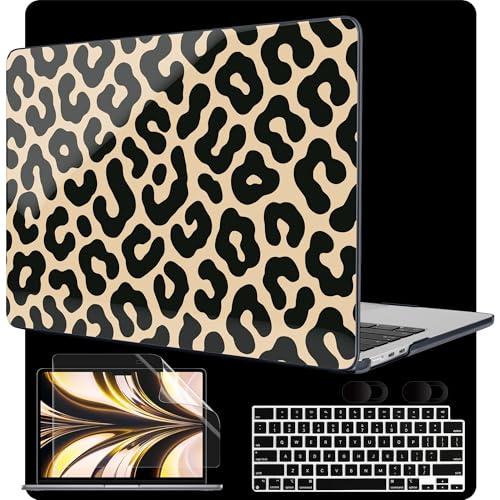 Image of MEEgoodo Case for M5 /M4 /M3 /M2 MacBook Air 13 inch 2026 2025 2024 2022, Fit Model A3449 /A3240 /A3113 /A2681, Case Compatible with MacBook Air 13.6-inch, Classic Leopard