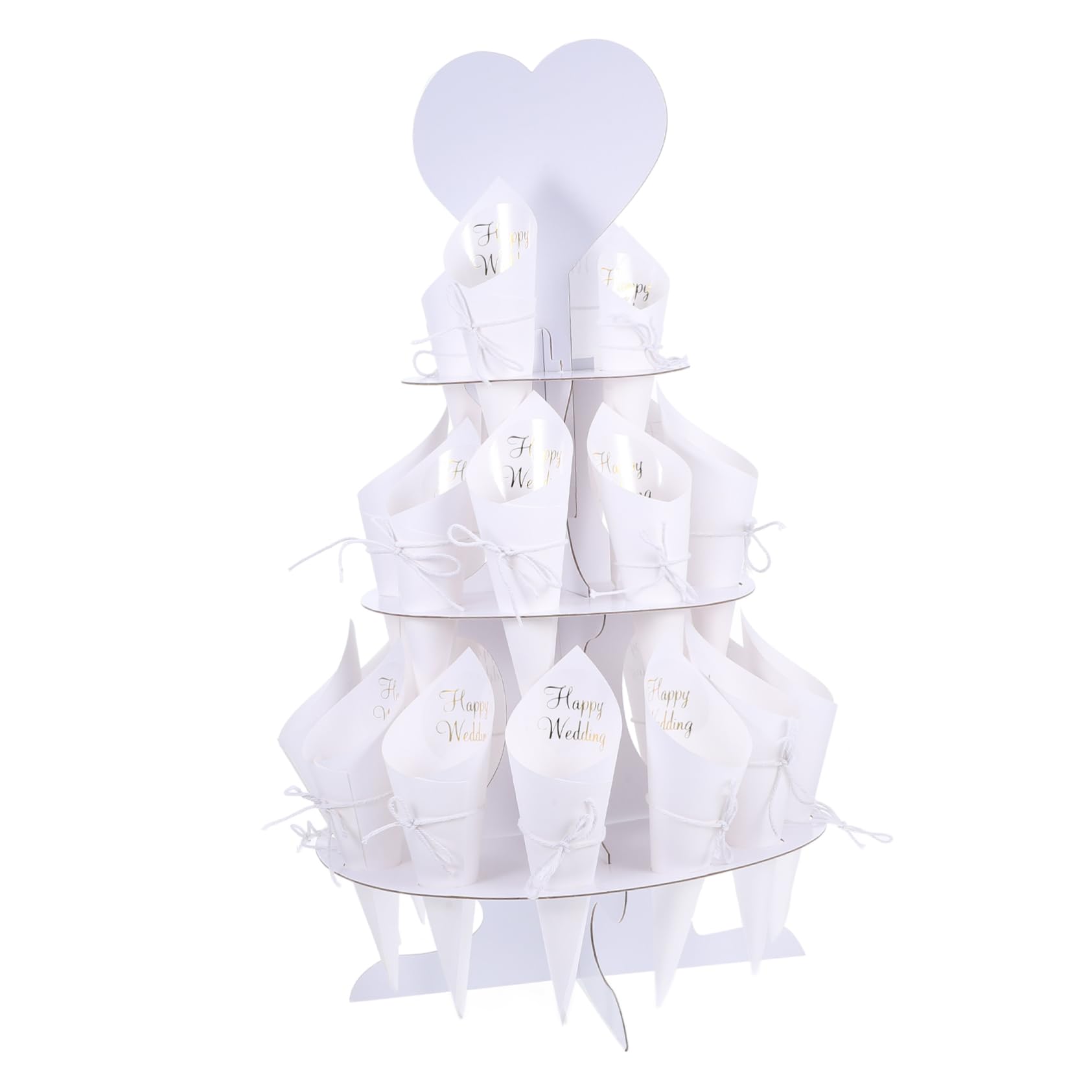 ULTECHNOVO 1 Satz Diy Hochzeitskonfetti Kegelhalter Weißer Konfetti Ständer für Blumen Süßigkeiten und Dekorationen für Hochzeiten und Partys