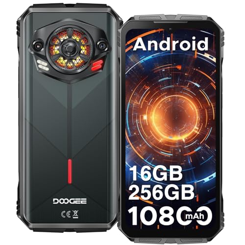DOOGEE S Punk Rugged Smartphone Android Phone 16GB+256GB/1TB, 10800mAh 33W Charging, Super Speaker, 50MP+16MP, 6.58 FHD+,IP68 Waterproof/LED Light/4G Dual SIM/NFC/OTG/Face/Fingerprint Unlock - Dark