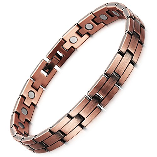 Rainso Mens Womens Magnetic Copper Bracelets for Arthritis Wristband Adjustable