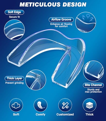 Image of Anti Grinding Guard, Mouth Guard for Grinding Teeth at Night, Night Guards for Teeth Grinding, Reusable Guards for Sleeping, 4 Pack /Small Size, Transparent