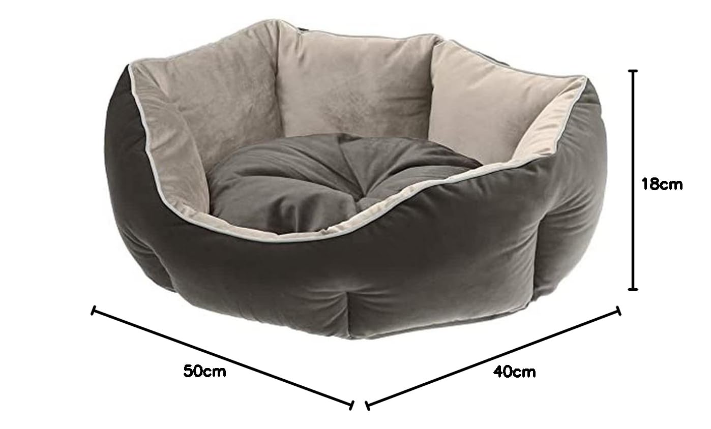 Cuccia Per Cani Feandrea Taglia M - Lettino Simil Lino Con Bordi Rialzati, Grigio Chiaro - Foto 9