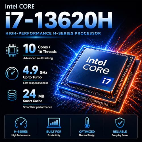 Image of Lenovo IdeaPad Slim 3 High-Performance Laptop, Intel Core i7-13620H Processor (Up to 4.9GHz), 15.3 inch WUXGA IPS Anti-Glare, 8GB DDR5 RAM, 512GB SSD, Wi-Fi 6, AI-Enhanced Productivity, Windows 11 Pro