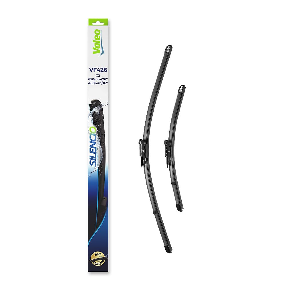 VALEO Silencio Wiper - VF426 - Kit of High Performance, Superior Road Visibility, Easy Installation Original Flat Blades 650mm/400mm - Front - Set of 2 Wiper Blades - 574375
