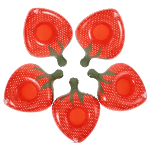 HONMEET 5 Soportes Inflables De PVC para Cerveza Fresa Fiestas Acuáticas Portavasos Piscina