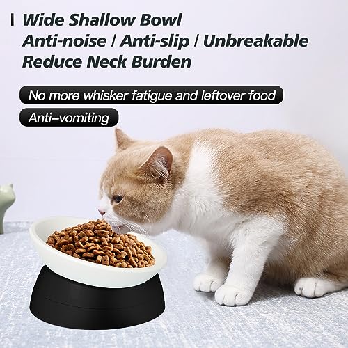 Image of Hi, Ravitat Cat Bowls Elevated Cat Food Bowl Adjustable Cat Dish Anti-Slip and Anti-Noise Raised Cat Bowl Protecting Pet's Spine Thickened Plastic Bowl Suitable for Indoor Cats, 17 Oz